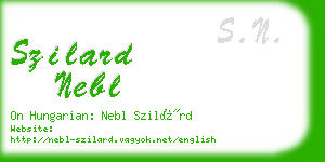 szilard nebl business card